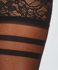 15 Denier Stay-Ups Grafik-Streifen<Hunkemöller Fashion