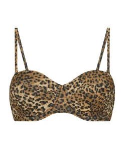 Vorgeformtes Tragerloses Push-Up Bikini-Oberteil Leopard<Hunkemöller Outlet