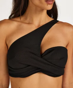 Wattiertes Push-Up Bügel-Bikini-Oberteil Nero Rib<Hunkemöller New
